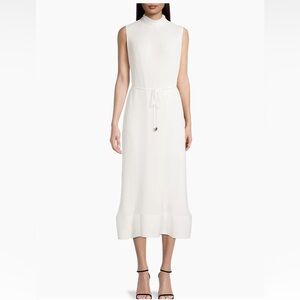 Milly Melina Pleated Midi Dress White Size 6